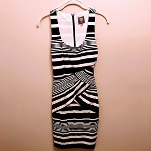 Vince Camuto Black and White Striped Dress